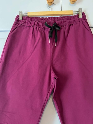 Dress2unDress women's elastic fabric jogger pants in magenta, new, plus size 3XL