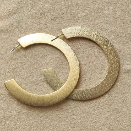 Gold-plated hoops like new, matte gold color