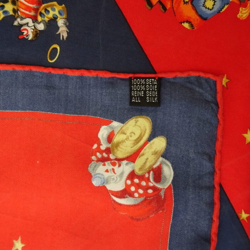 Chopard silk scarf like new, 46cm x 46cm, blue and red
