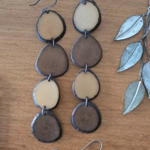 Boho earrings set used, 11 pairs multicolor