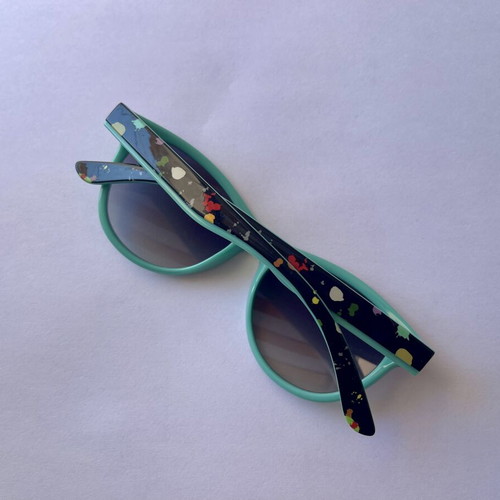 Stella McCartney Kids Sunglasses used, turquoise frame with colorful design