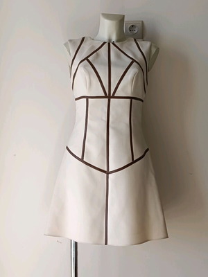Mini dress καινούργιο με δερμάτινες λεπτομέρειες Kathy Heyndels