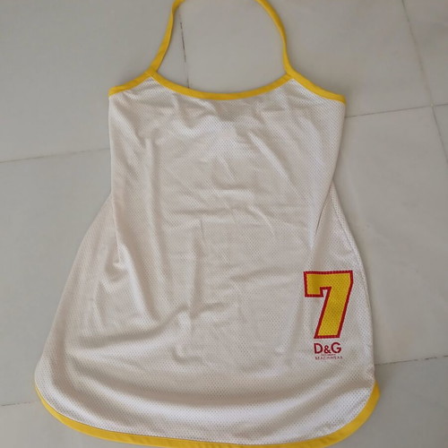 Dolce&Gabbana Mini Halter Beachwear Dress like new, white and yellow