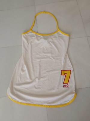 Dolce&Gabbana Mini Halter Beachwear Dress like new, white and yellow