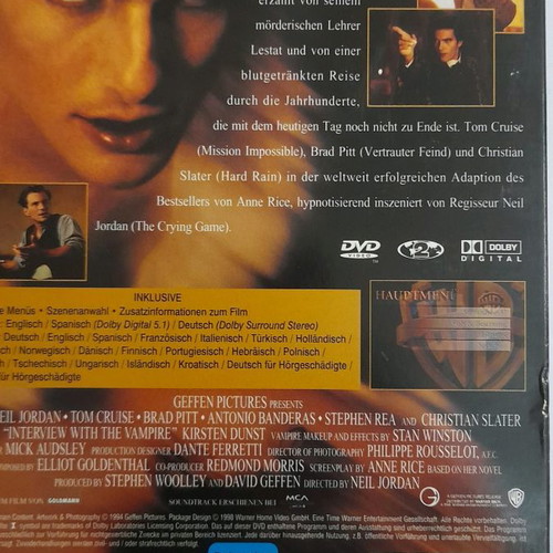 Interview with the Vampire DVD used with subtitles