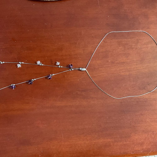 Oltre Mare silver necklace with purple and clear crystals new