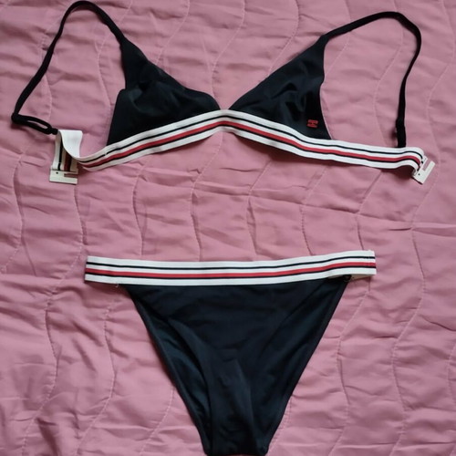 Tommy Hilfiger bikini set like new, navy with logo band