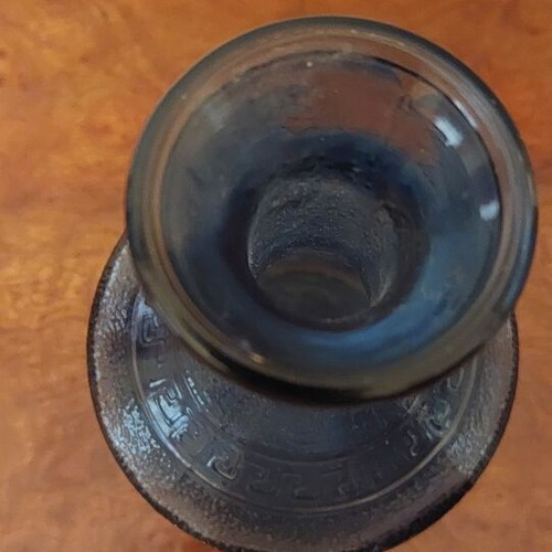 Collectible blue glass carafe "Wine Festival Dafni 1972"