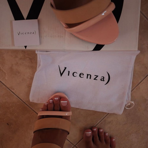 Vicenza Brazilian sandals new, pink camel leather high heels