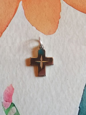 Silver 950 Engraved Cross New