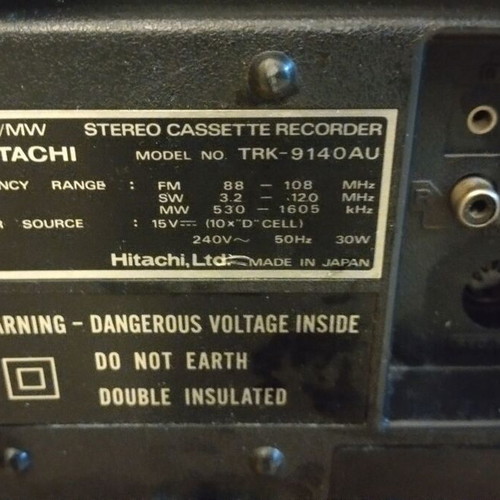 Hitachi TRK-9140 boombox used, vintage 1980s model