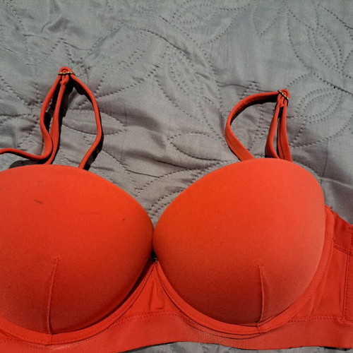 Balconette bikini top used, red, size S