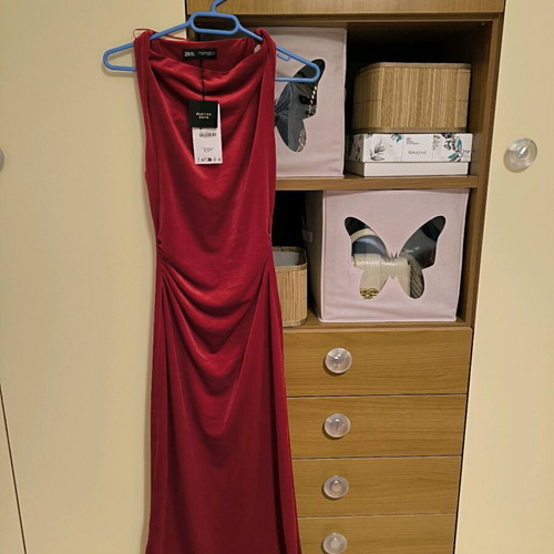 strapless open back dress ZARA. TS velvet midi dress  Hibuy market