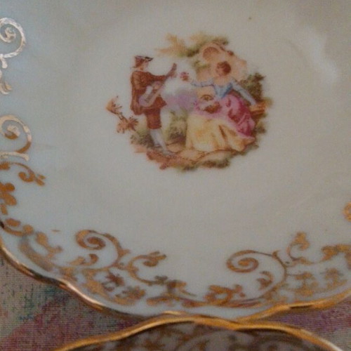 Village Japanese porcelain plates like new, 9.5 cm miniatures