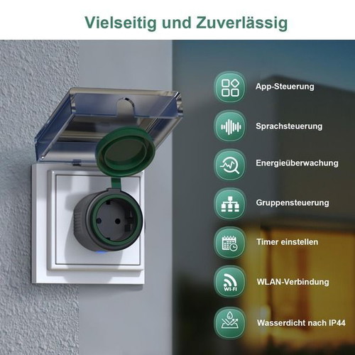 EIGHTREE Wi-Fi outdoor smart plug IP64 with consumption measurement