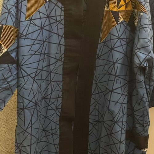 Kimono cotton batik like new, one size, blue and black
