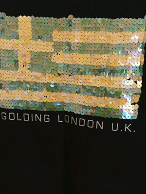 Greek Flag Sleeveless Blouse with Sequins like new, cotton