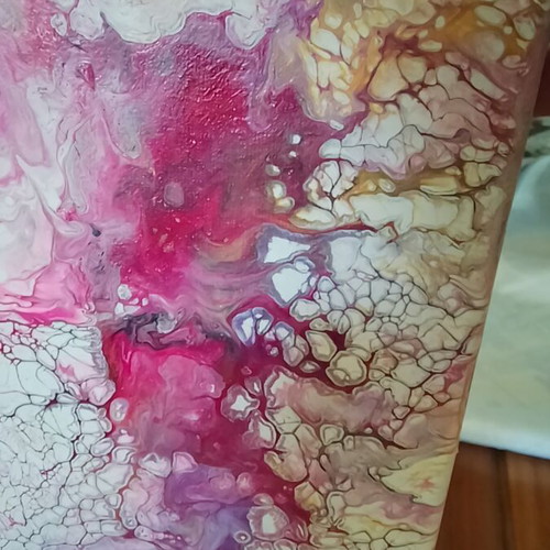 Blood Pulse acrylic painting 20x30 handmade by Alex.K.