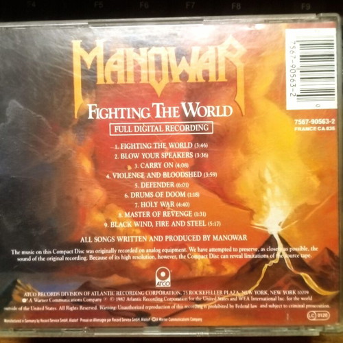 Manowar Fighting the World CD used, metal