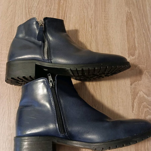 Women's ankle boots size 38 like new, dark blue leather