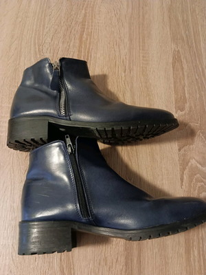 Women's ankle boots size 38 like new, dark blue leather