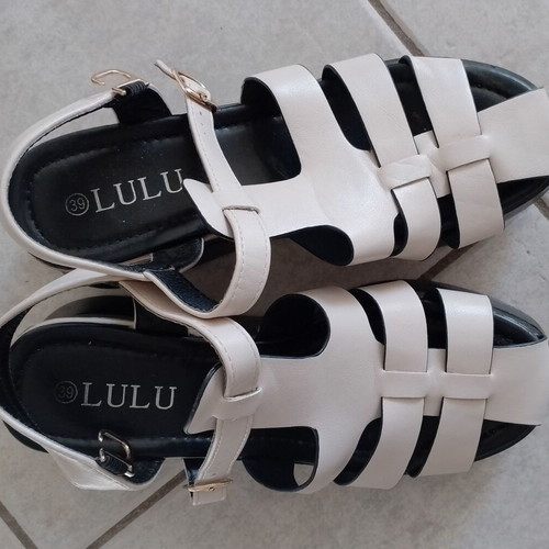 Women's sandals platform size 39 used, white