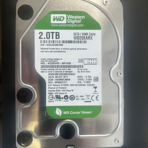 WD Caviar Green 2TB 3.5" HDD hard drive