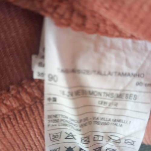 Benetton corduroy pants like new, 18-24 months