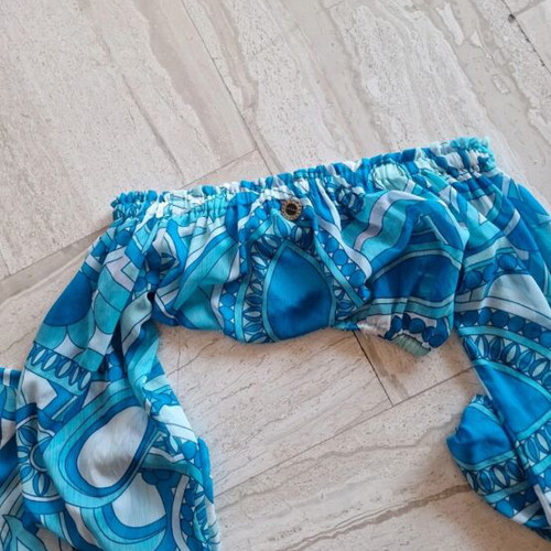 Lynne semi-transparent skirt and crop top set like new, white and blue