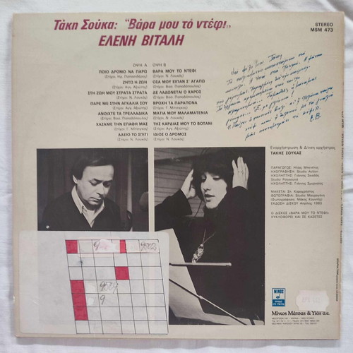 Vará Mou To Ntéfi vinyl record used, laiko 1983