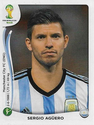 PANINI FIFA World Cup Brazil 2014 sticker Sergio Aguero like new