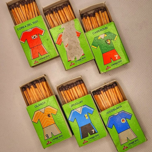 Italia'90 collectible matchboxes used with wear