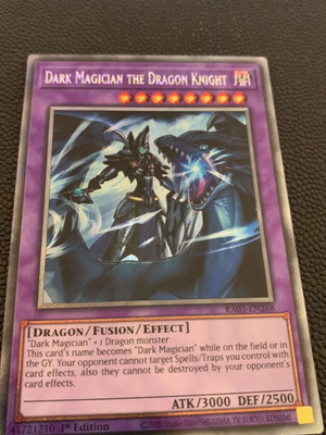 Dark Magician The Dragon Knight Yu-Gi-Oh! card like new, vintage