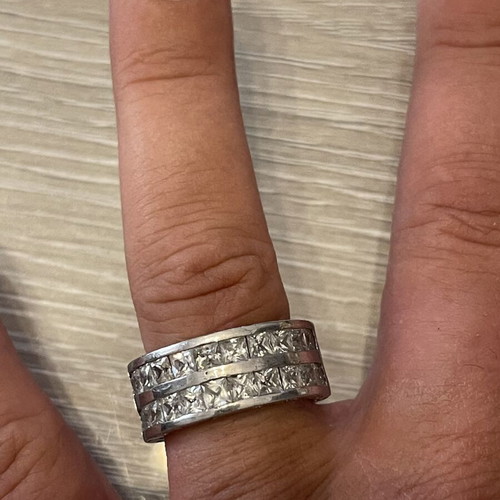 925 silver double ring, size 54