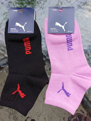 Puma women's socks new, 2 pairs, size 36-41, black and pink