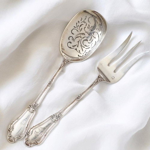 French silver serving set used