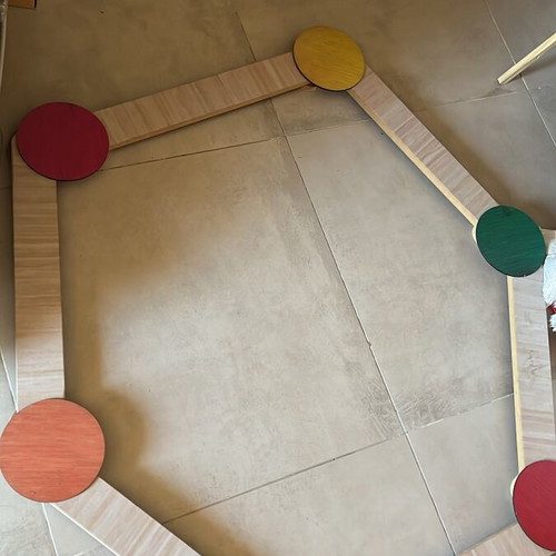 Wooden Balance Beam Montessori Set like new with colorful stepping stones