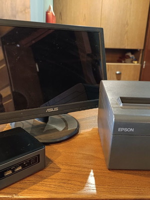 Σύστημα τιμολόγησης Intel Mini PC με οθόνη αφής ASUS 15.6'' και θερμικό εκτυπωτή Epson