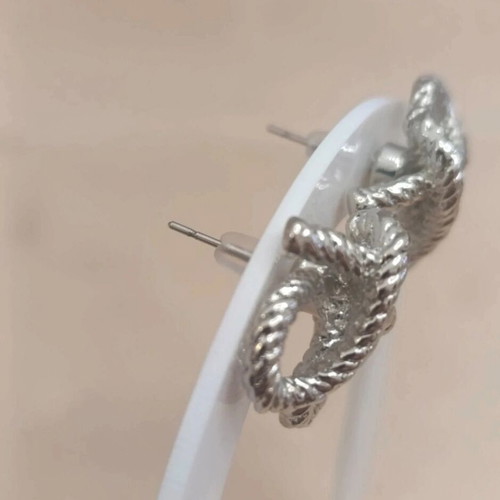 Silver Rope Style Earrings new
