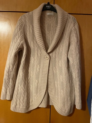 Marks & Spencer beige knitted cardigan like new, size 20 / 48