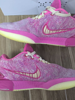 Nike LeBron 21 "The World Is Your Oyster" athletic shoes used, size 44.5, pink