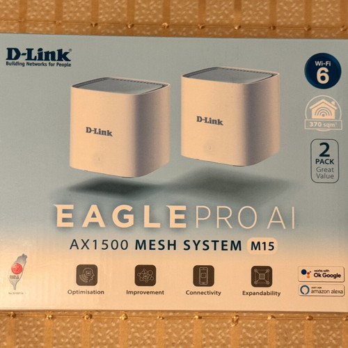 D-Link Eagle Pro AI AX1500 Mesh System M15 sealed, unused 2-pack