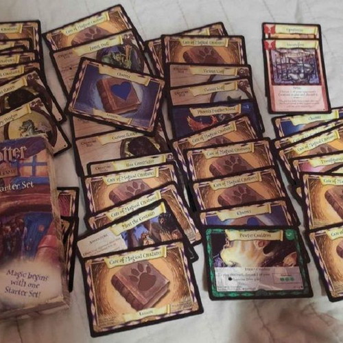 Harry Potter CCG cards used, Malfoy and Hermione foil, 2001