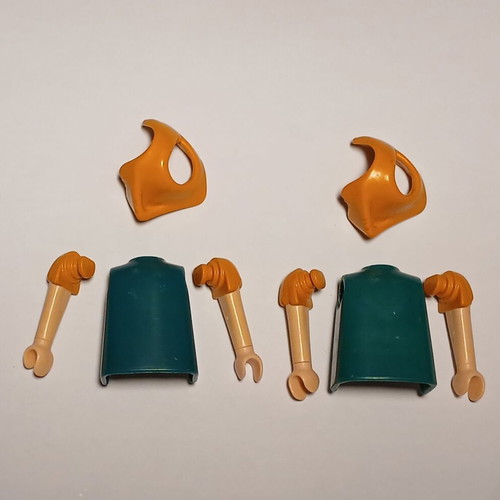 Playmobil torso, arms and hood, 4 sets