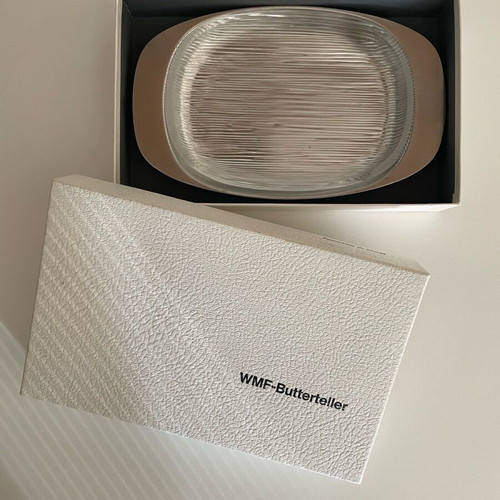WMF Butterdish like new, glass and inox, made in Germany