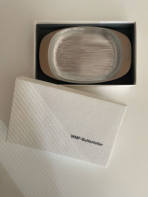 WMF Butterdish like new, glass and inox, made in Germany