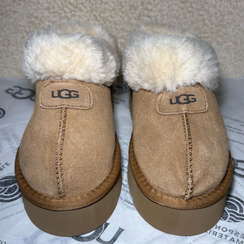 UGG Slippers New Beige Brown With Fur Size 36-37