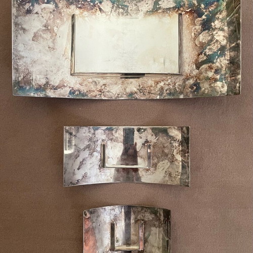 Italian Silver-Plated Frames set of 3 used, silver 925 by Cini Boeri