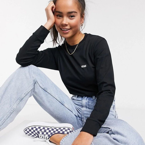 Vans long sleeve T shirt black extra large women's new