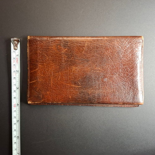 Vintage leather wallet used, brown real calf made in England